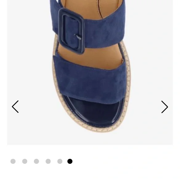 L’Amour Des Pieds Dalbir Blue Suede Sandals - Picture 6 of 6